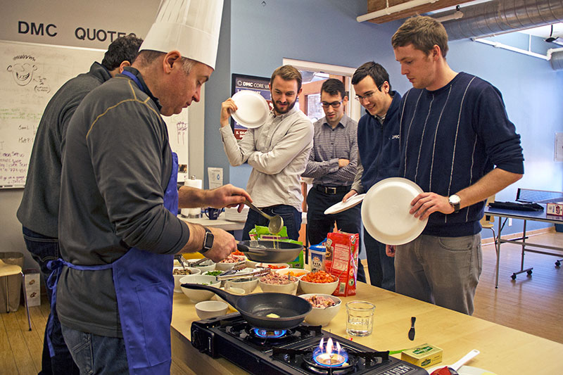 DMC employees cook for each other as part of the Cooking for Colleagues team on FedEx Day