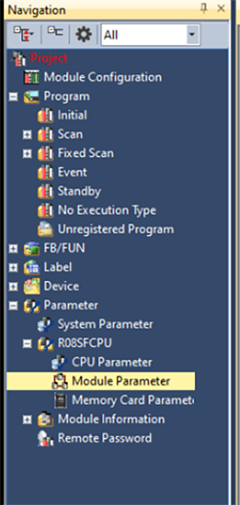 Navigation Module Parameter