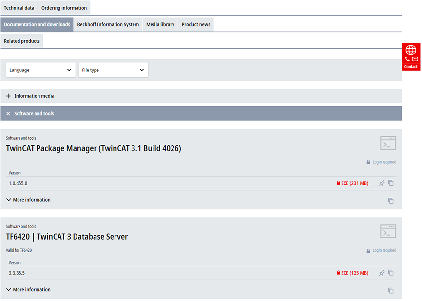TwinCAT 3 TF6420 Database Server Download