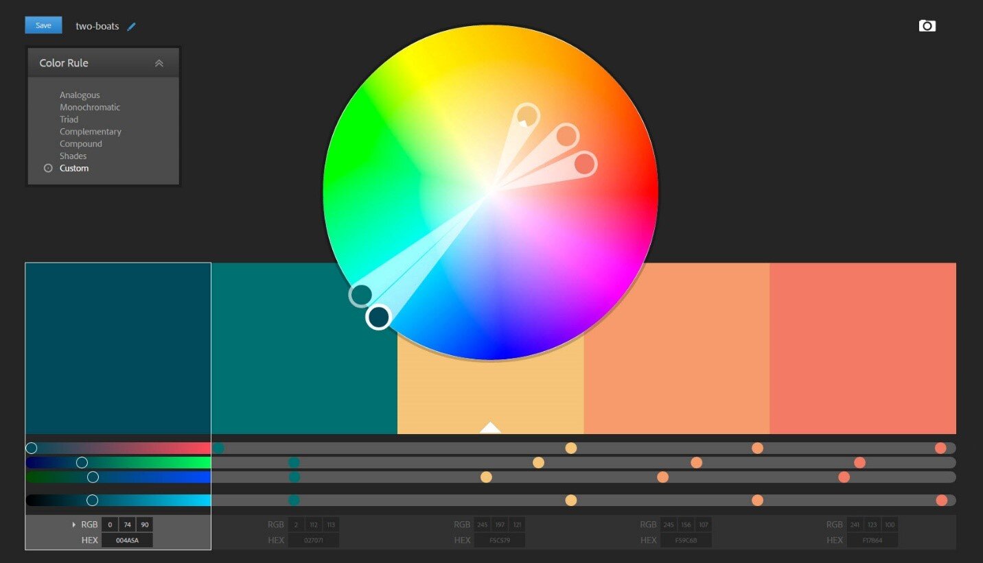 Adobe Color CC Tool for User Interface Design