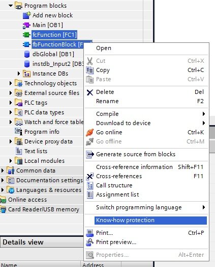 Block protection, apply 'Know-How' for several blocks.