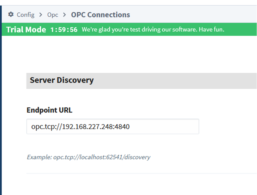 Configuring a new OPC Connection in Inductive Automation Ignition