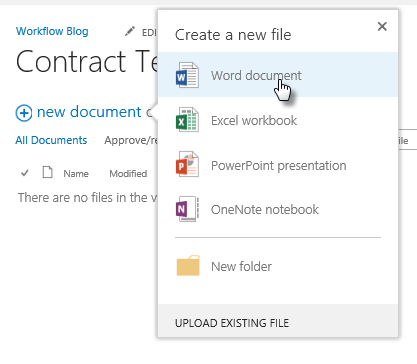 Create Document from Document Library