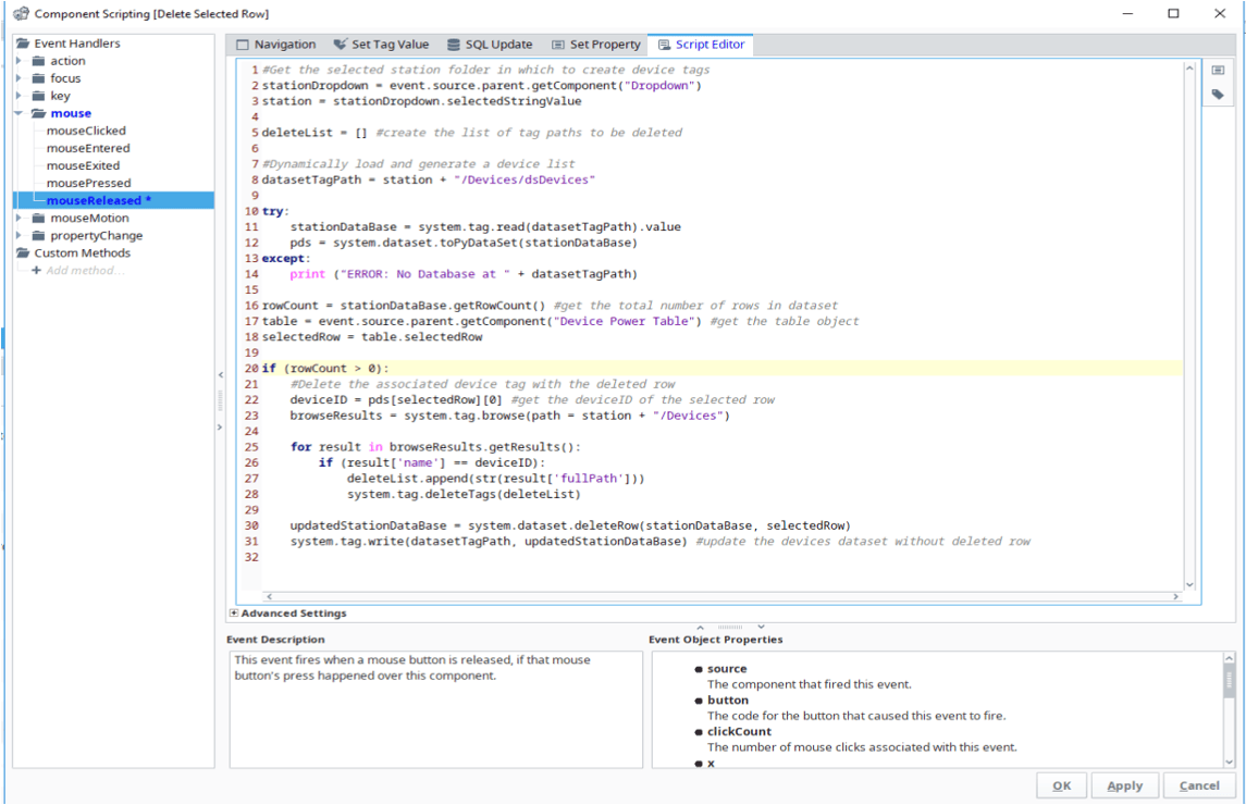 component scripting window in ignition