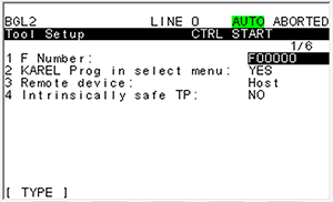 Fanuc Teach Pendant Controlled Start Screen