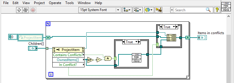 Screenshot of find conflicts.