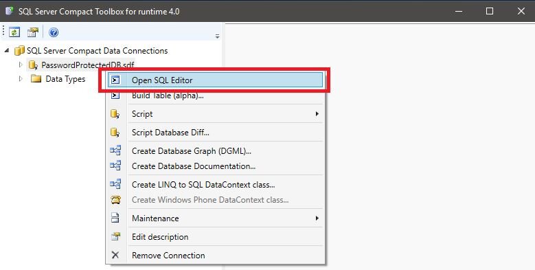 Import SQL data from SQLCE file