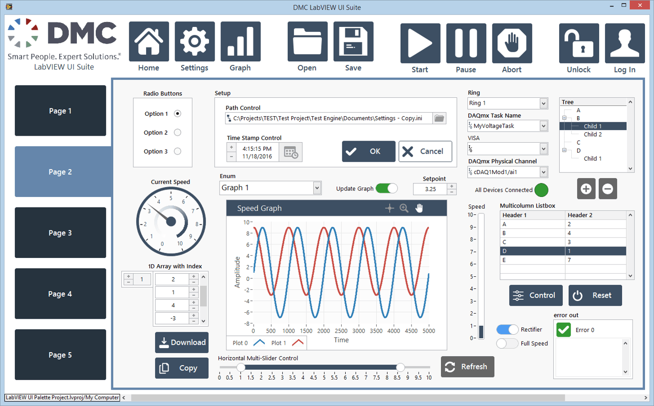 Screenshot of DMC LabVIEW UI Palette