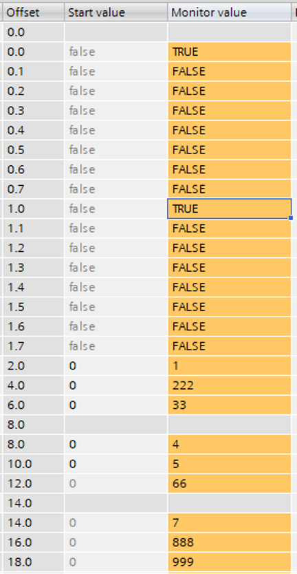 Modbus holding registers in Siemens TIA Portal