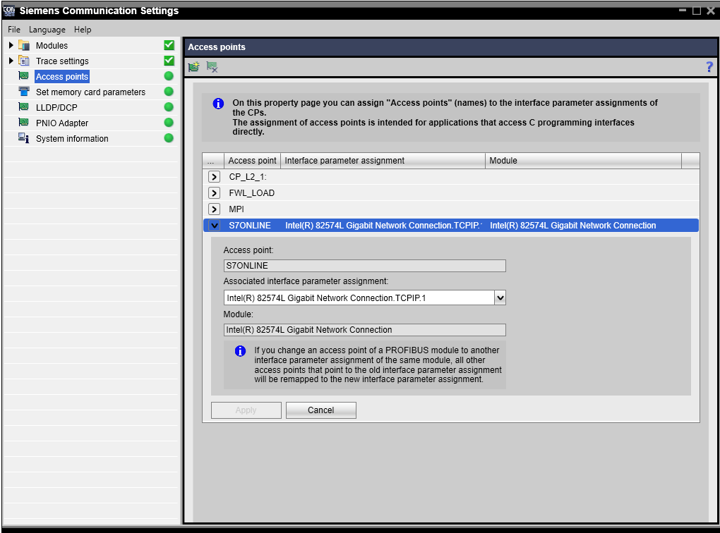 Siemens Communication Settings Tool