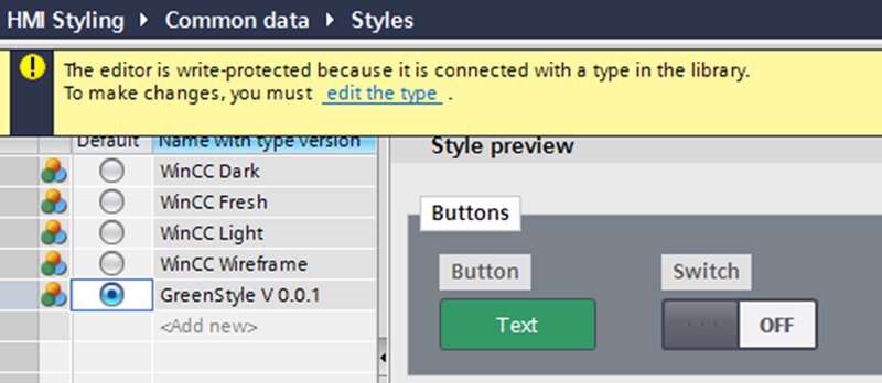 Setting the default style of new button to GreenStyle.