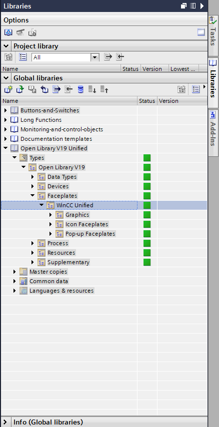 WinCC Unified folder in the Siemens Open Library