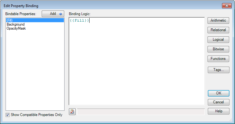 Screenshot of the Smart Binding Editor