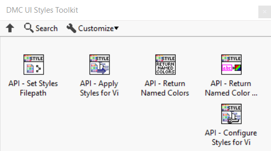 List of APIs for DMC UI Styles Toolkit