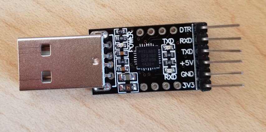 Photo of a USB to TTL UART converter