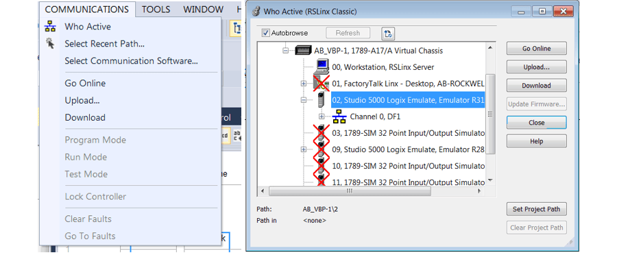 rslogix emulate 5000 controller not responding