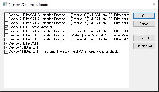 beckhff xts new i/o devices found