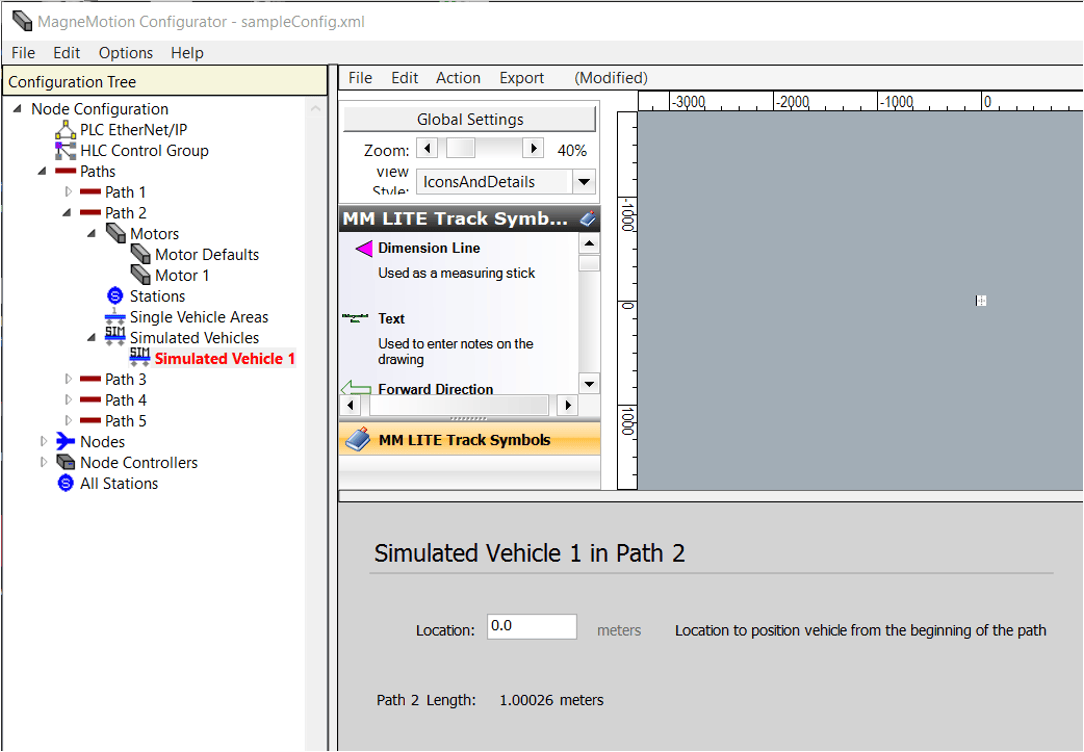 MagneMotion configurator window