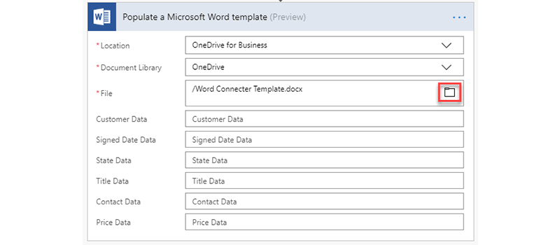 populate flow template