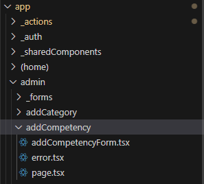 Example of folder-based routing in Next.js