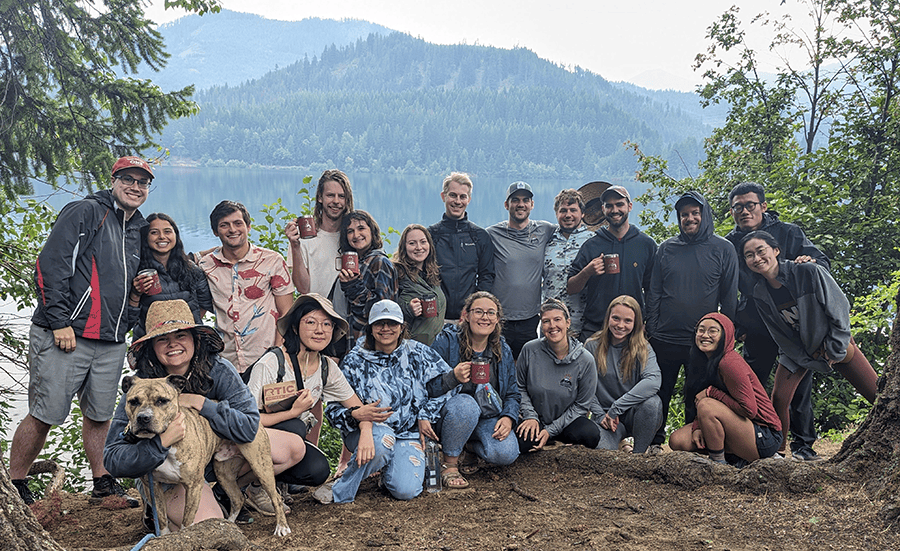 DMC employees posing on a hike