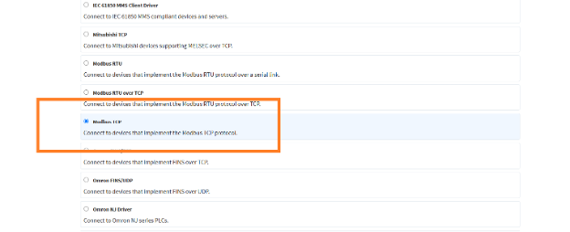 Ignition gateqay select modbus tcp