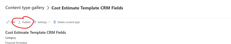 SharePoint Online publish content type