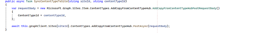 SharePoint Online sync content type