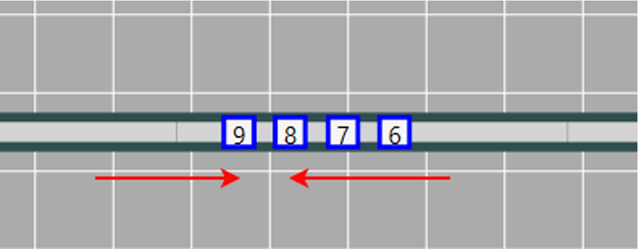 A traffic jam on a Magnemotion Track