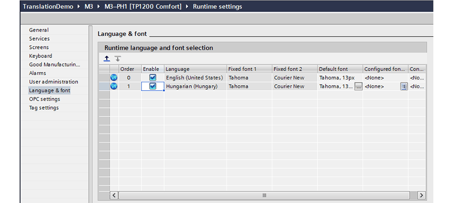 How do you use WinCC (TIA Portal) to switch languages on a SIMATIC