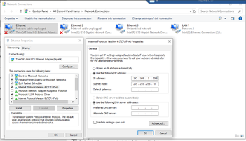 configure the ethernet port for the correct address