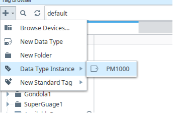 create a tag instance in udt editor