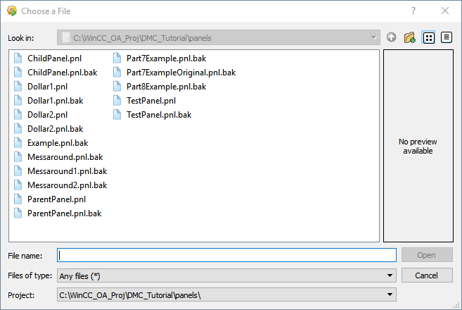 panel selector