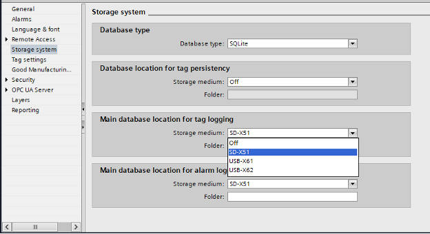 WinCC Unified runtime settings